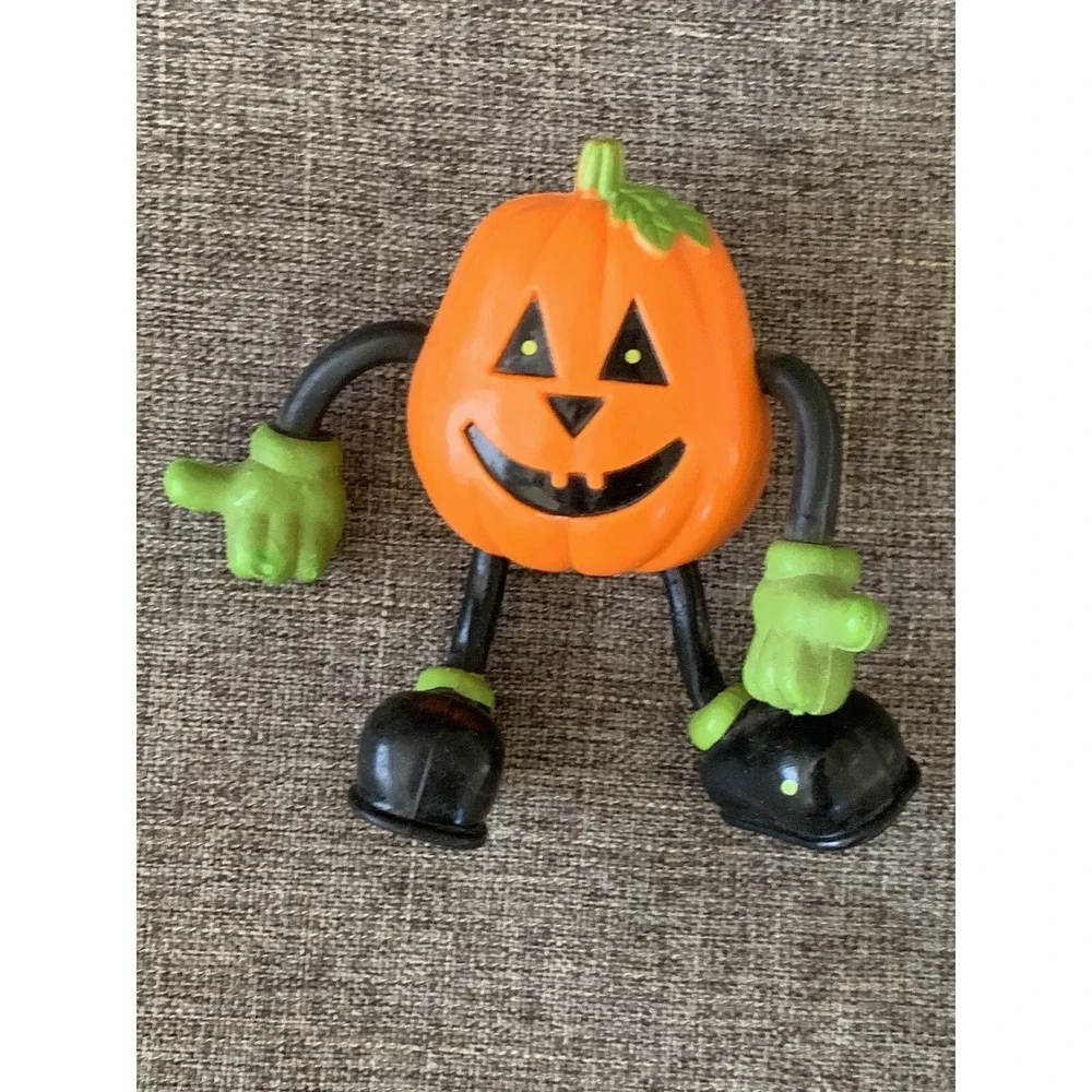 Bendable Witch  Pumpkin Toys Halloween Fun World Easter Unlimited VTG Bendy